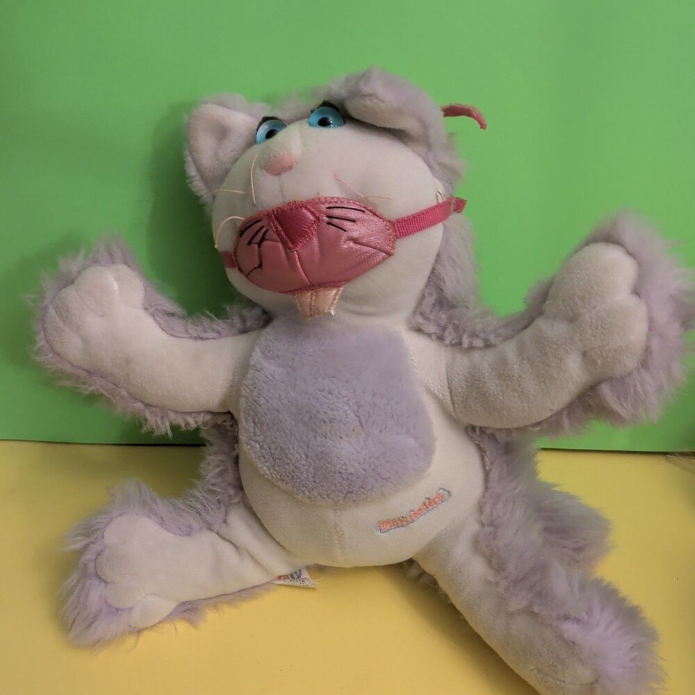 Vintage Fisher Price Purple Purr-Tenders 1987 Cat Stuffed Animal Plush Toy Works